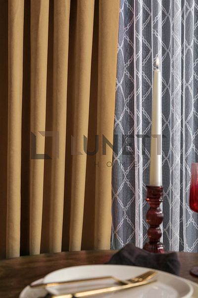 LUNETT HOME Single Wing Ready to Use Giant Feather Color Sparse - 1X2 Background Curtain 9243