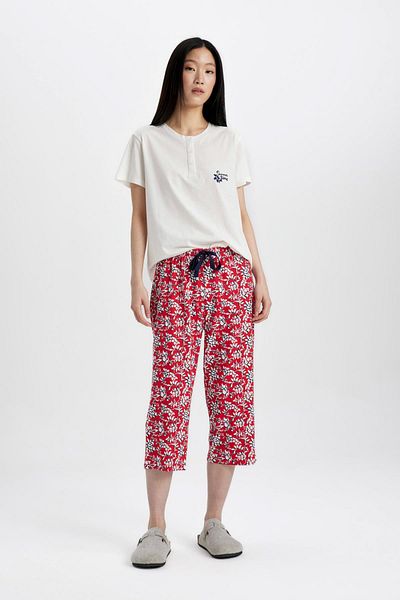 DeFacto Kurzärmliges Pyjama-Set mit Aufdruck „Fall in Love“ B8680AX24SM