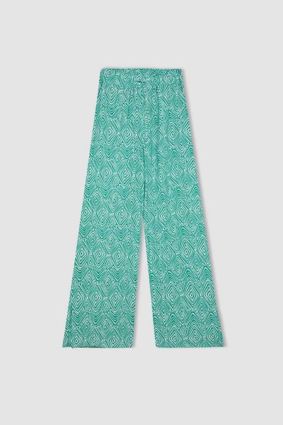 DeFacto Flexible und gemusterte Hose mit weitem Bein und Schlitz, C9161ax24sm