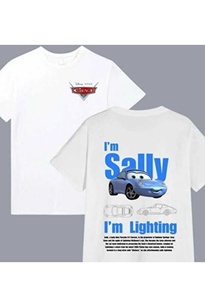 Elvino Disney Cars Sally i McQueen Štampano Oversize kroj Unisex majica