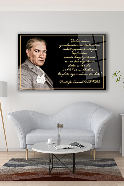 duvarsanatı Ατατούρκ και τα λόγια του Οριζόντιας Γυάλινη Ζωγραφική, Μοντέρνο ...