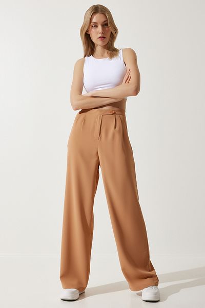 Happiness İstanbul Women's Peach Loose Palazzo Trousers RV00191