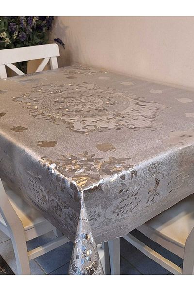 Başak Ev Tekstili 120x150cm Față de masă din PVC din pânză uleioasă metalică