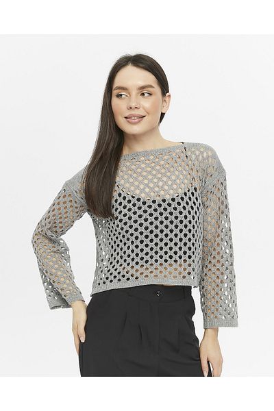 KNİTİCAL TEKSTİL Tassel Bolero Knit Black Crop Blouse Openwork Knitwear Knitted
