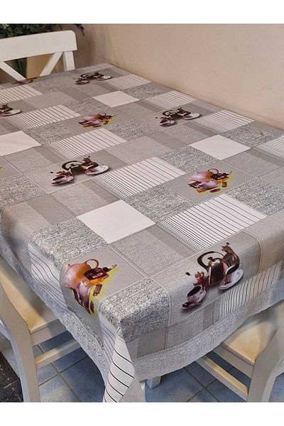 Başak Ev Tekstili Pânză uleioasă din PVC cu model, ștergabilă, anti-alunecare, 120x150 - Față de masă gata