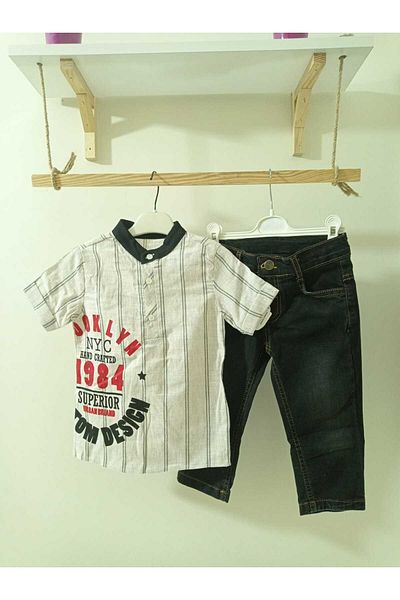 Babyboy Brooklyn Striped Shirt-Pants Summer Set