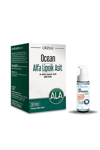 Ocean Orzax Alpha Lipoic Acid 600 mg 30 Tablets + Gift Teeth Whitening Foam