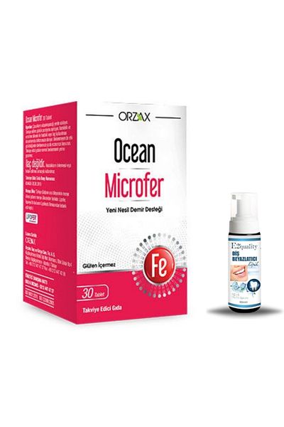 Ocean Orzax Ocean Microfer Food Supplement 30 Tablets + Gift Teeth Whitening Foam