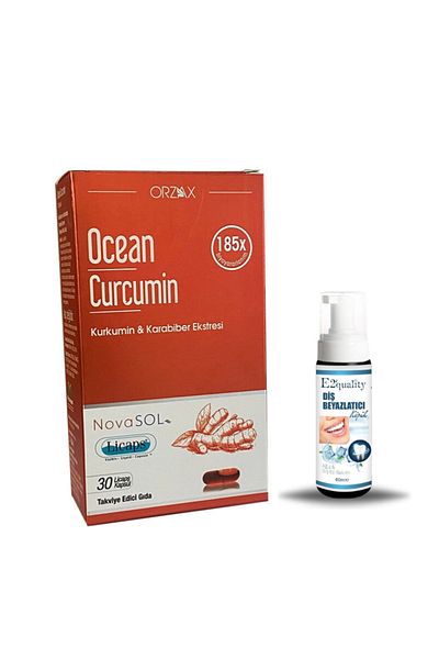 Ocean Curcumin Pepper Extract Supplement Food 30 Capsules + Gift Teeth Whitening Foam