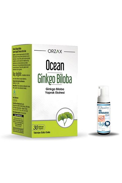 Ocean Orzax Ocean Ginkgo Biloba Supplement Food 30 Herbal Capsules + Gift Teeth Whitening Foam