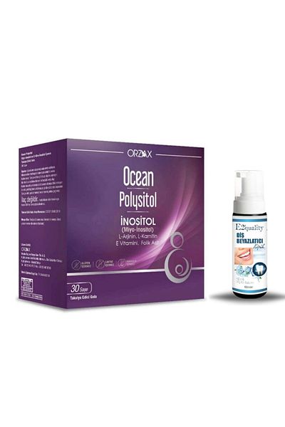 Ocean Polysitol Food Supplement 30 Sachet - Folic Acid 400?g + Teeth Whitening Foam