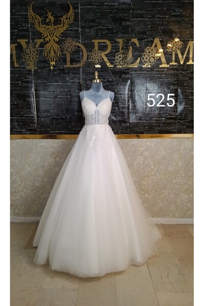 BY SD MY DREAM Simli Drape Detaylı Gelinlik