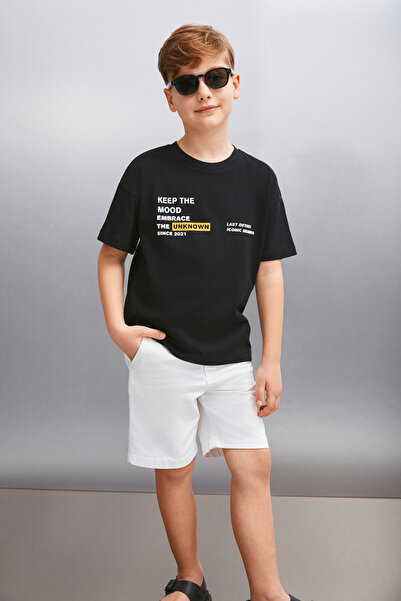 GRIMELANGE Černé pánské tričko Caelan