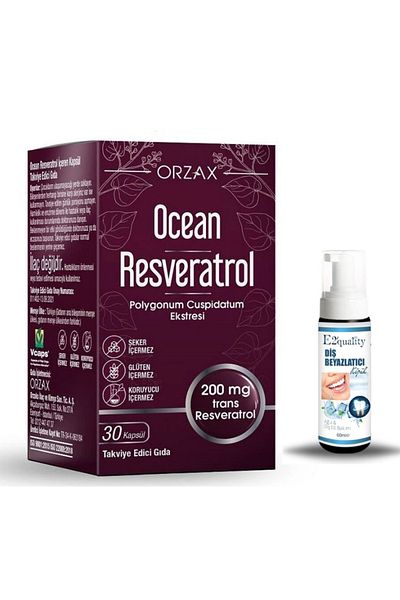 Ocean Orzax Ocean Resveratrol Food Supplement 30 Capsules + Gift Teeth Whitening Foam