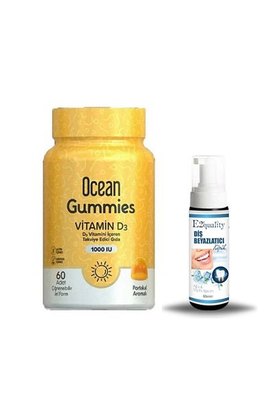 Ocean Orzax Ocean Gummies - Vitamin D3 1000 Iu, 60 Pieces + Gift Whitening Foam