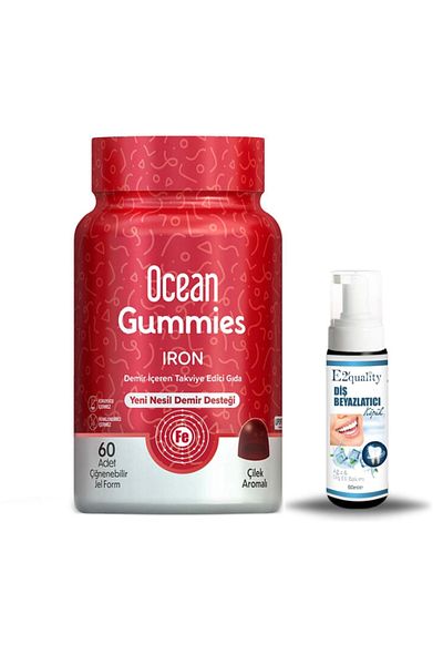 Ocean OrzaxOceanGummies - 60 Pieces Containing Iron Content Food + Gift Whitening Foam