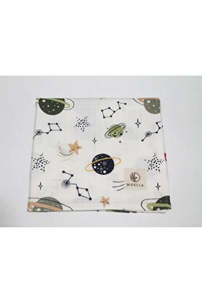 WOELLA بطانية موسلين متعددة الأغراض بطبقة واحدة منقوشة على شكل كوكب