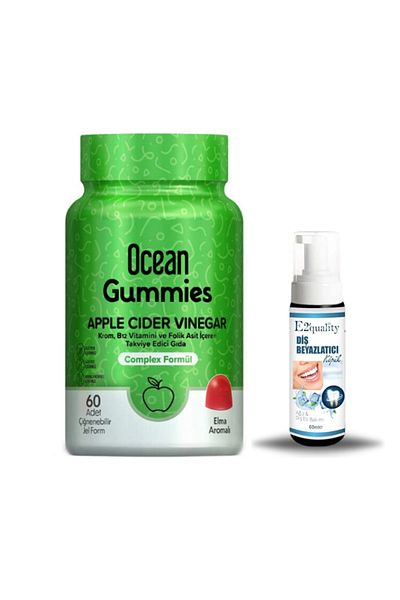 Ocean Orzax Ocean Gummies Apple Cider Vinegar 60 Pieces Chewable Form + Gift Teeth Whitening Foam