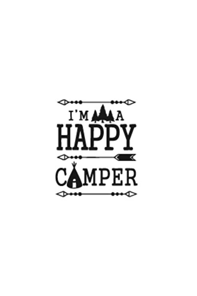 Reysa Tasarım قافلة التخييم Happy Camper باللون الأسود - 17x17 سم