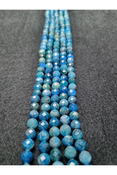 Yüksel Boncuk Σειρά από φυσική πέτρα 8 mm Apatite Stone Facet Cut