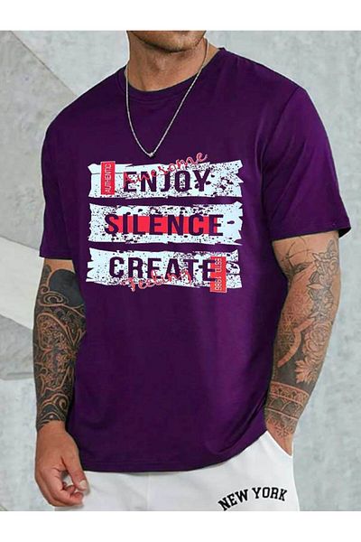 Medinenur Unisex Crew Neck Απολαύστε εμπριμέ μπλουζάκι