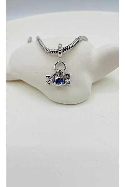 BURÇİN AKSESUAR Dünya Uçak Fotoğraf Makinası Sallantılı Bileklik Charm