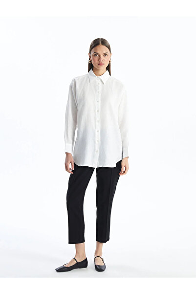 LC Waikiki Γυναικείο πουκάμισο LCW Modest απλό λινό τουνίκ