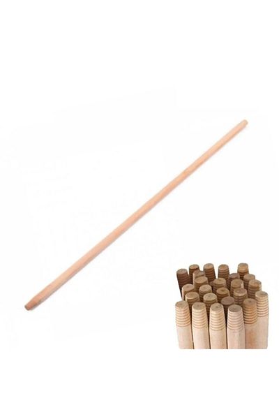 TOPALAKTİCARET Sapsan 2 Pieces Hornbeam Wood Squeegee Handle Screw Handle Brush Dustpan Broom Squeegee Handle - 120 cm