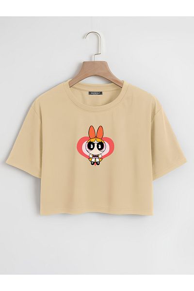 Mad&Calf Γυναικείο μπλουζάκι με στάμπα Blossom Oversize Crop