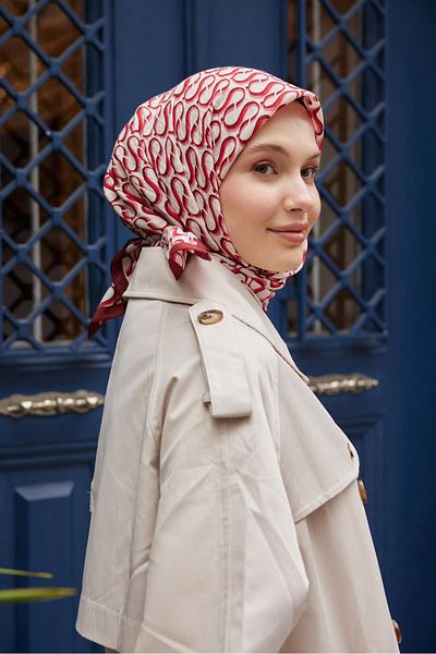 Şalland S Pattern Baroq Scarf Claret Red