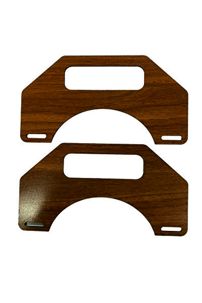 şamaksesuar حقيبة خشبية MDF مقاس 3 مم - مقبض خشب الجوز مقاس 20 × 12 سم (3 أزواج)