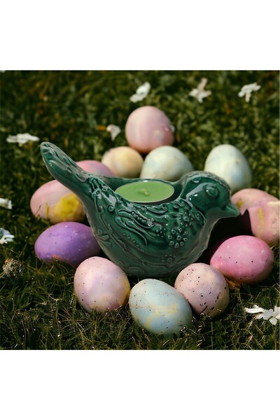 Kuş Mumluk Serçe - Bird Candle Holder Sparrow