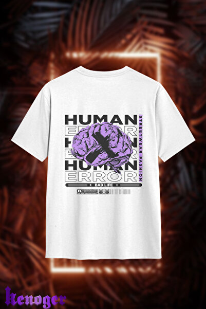 kenoger Unisex Oversize - Μπλουζάκι με στάμπα Human Error