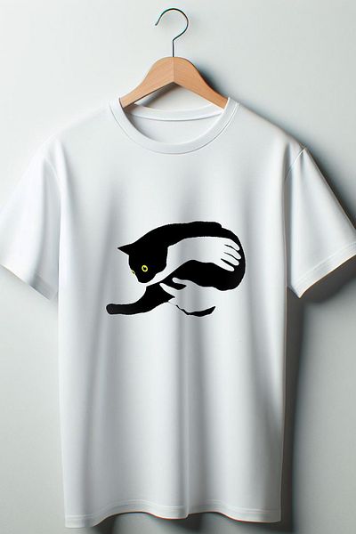 Vordevia Λευκό μπλουζάκι με στάμπα Cat Oversize Crew Neck