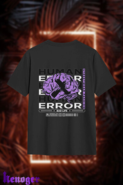 kenoger Unisex Oversize - Μπλουζάκι με στάμπα Human Error