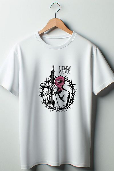 Vordevia Λευκό μπλουζάκι με στάμπα New World Oversize Crew Neck