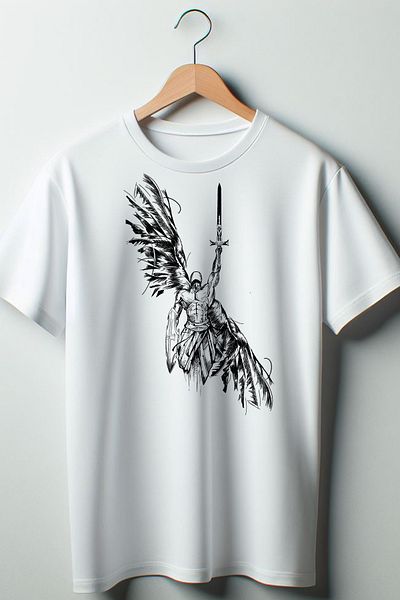 Vordevia Tricou alb oversize cu imprimeu înger