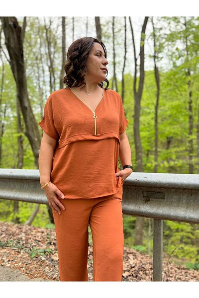 MJORA Tile Aerobin Pants & Blouse Plus Size Set