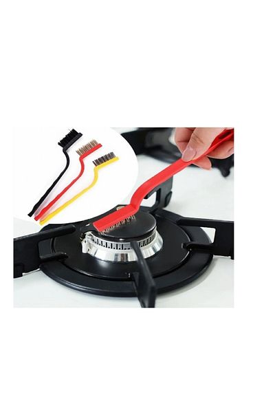 IŞILTI 3 Piece Copper Plastic Iron Brush Set - Multi-Purpose Stove Cleaning
