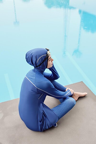 Haşema Комплект бански костюми с хиджаб, скрит цип и детайли от 5 части, саксофон, ликра и скрито рамо