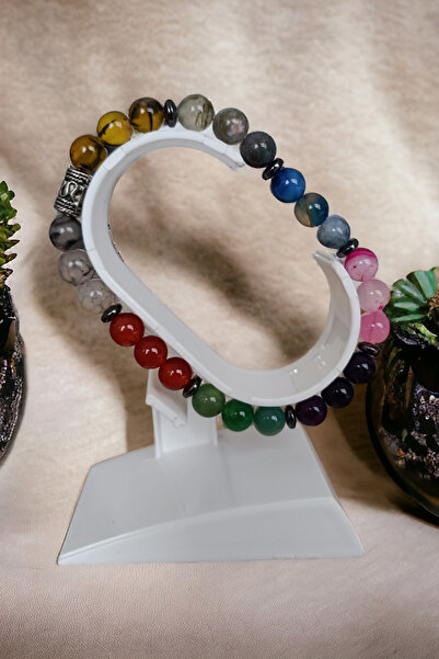 MGA DOĞAL TAŞ 8 ألوان 8 أنواع من أساور حجر العقيق من الأحجار الطبيعية الأصلية...