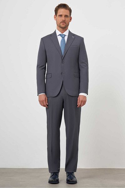 Morven Men's Gray Dynamic Fit Suit