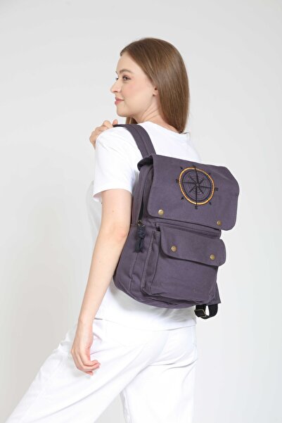 Street Bag Pusula Nakışlı Sırt Çantası Günlük Kullanım Seyahat Kamp Okul Çantası