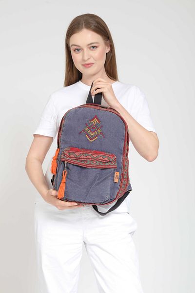 Street Bag Nubi Ethnic Κεντητό Σακίδιο πλάτης - Αυθεντικό μοτίβο, Μποέμικο σχέδιο, για καθημερινά και ταξίδια