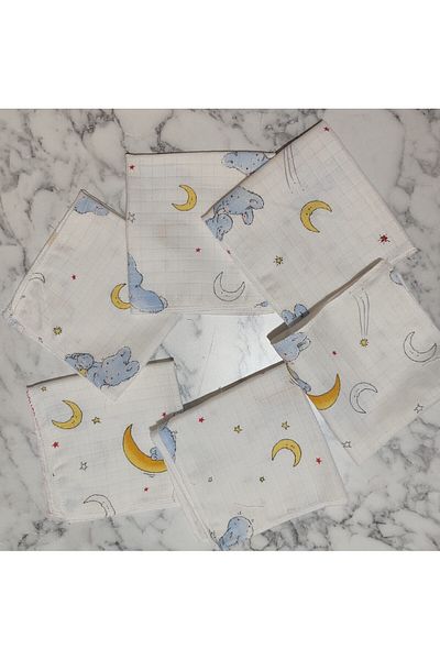 Alpıno Baby Mouth Wipes 6 Pieces (100% Cotton Muslin)