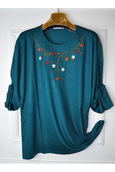 elma abone Μπλούζα με χτενισμένο βαμβακερό ύφασμα μεγάλου μεγέθους