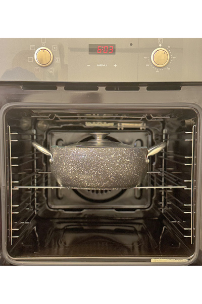 FİTHOME 24 CM Ultra Granite Coating Can Enter The Oven Crush Deep Pot