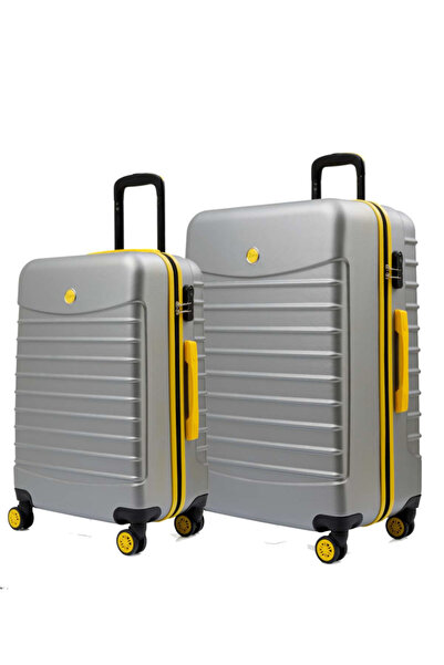 louisiana polo 2'li Valiz Seti Büyük Boy - Orta Boy Gri 1168