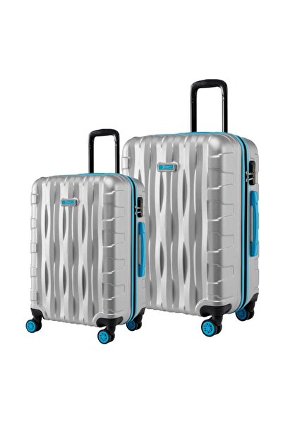 louisiana polo 2'li Valiz Seti Büyük Boy - Orta Boy Gri 1167