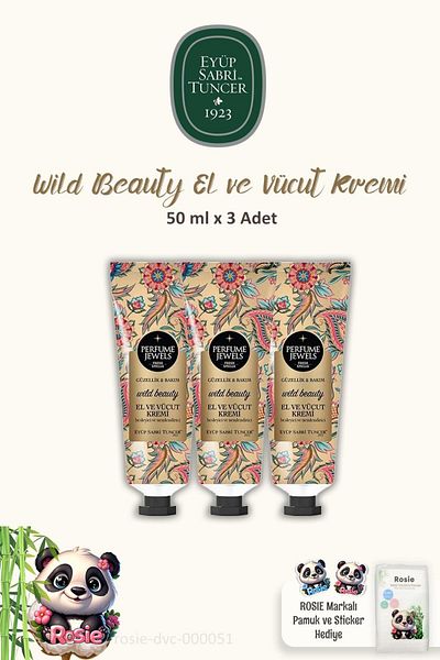 Eyüp Sabri Tuncer Hand Cream and Rosie Cotton 3-Pack Perfume Jewels - Wild Beauty 50ml